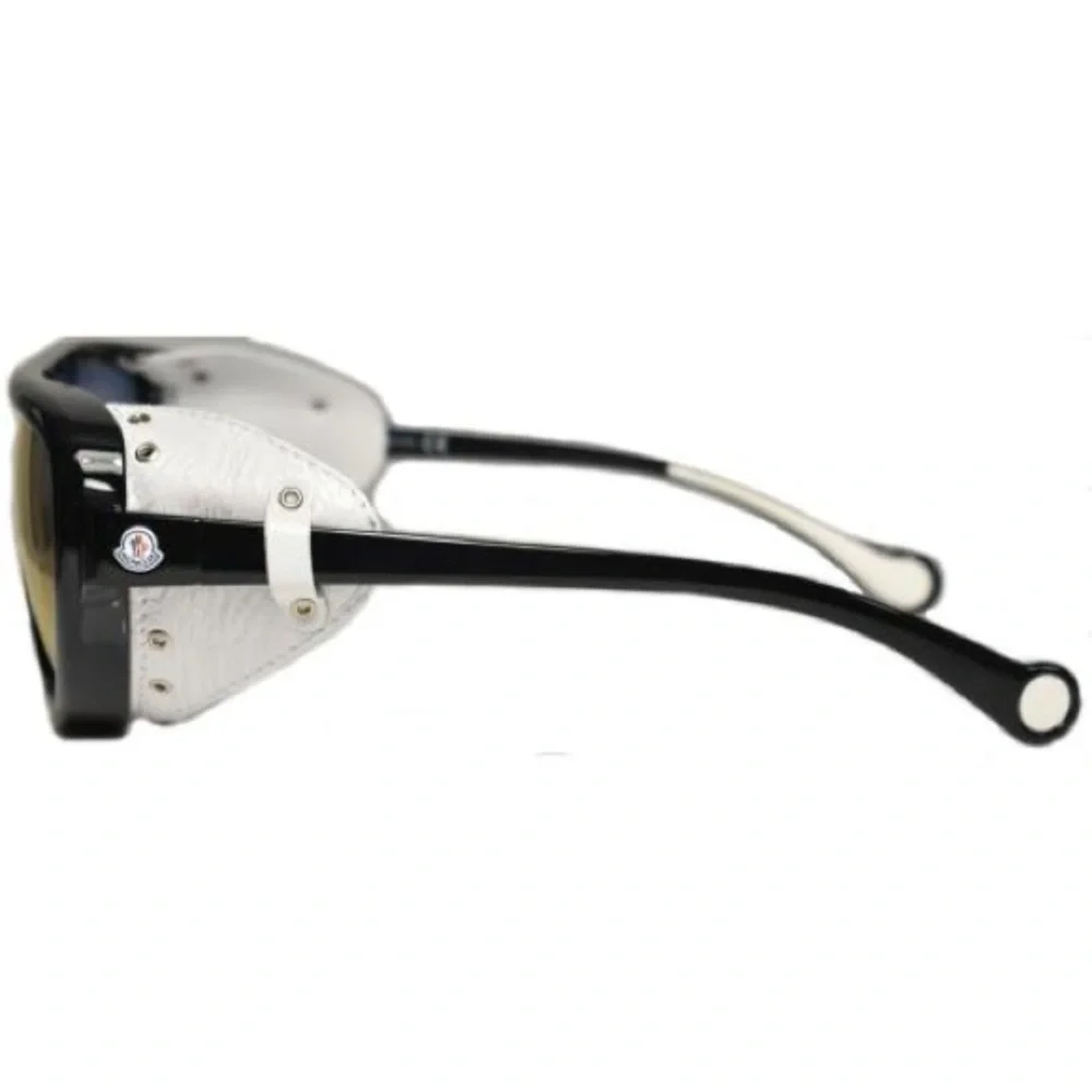 Chic Moncler Leather Black White Shield Sunglasses😍 - Picture 3 of 7